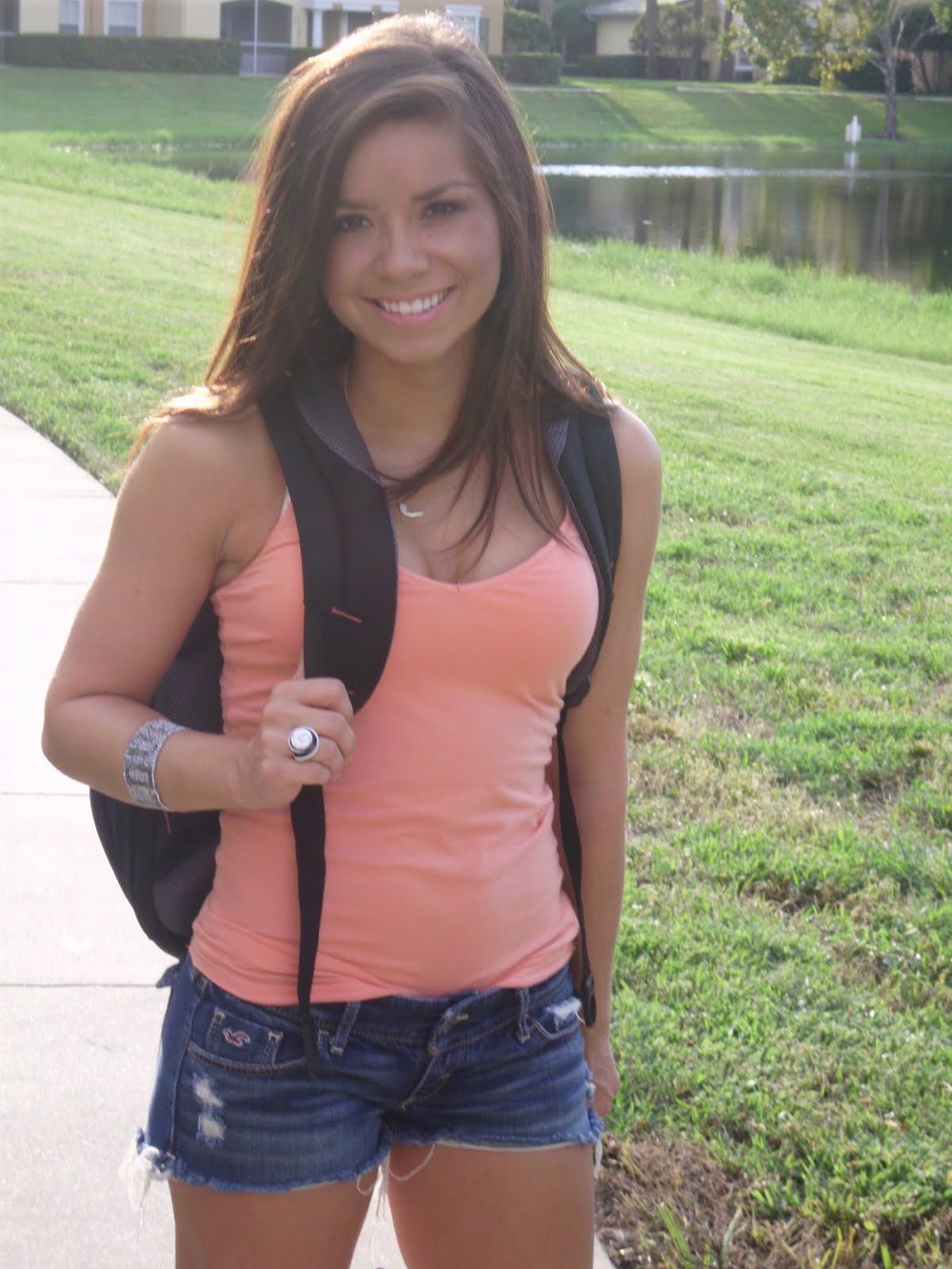 as casual as it gets, with backpack included on this school day